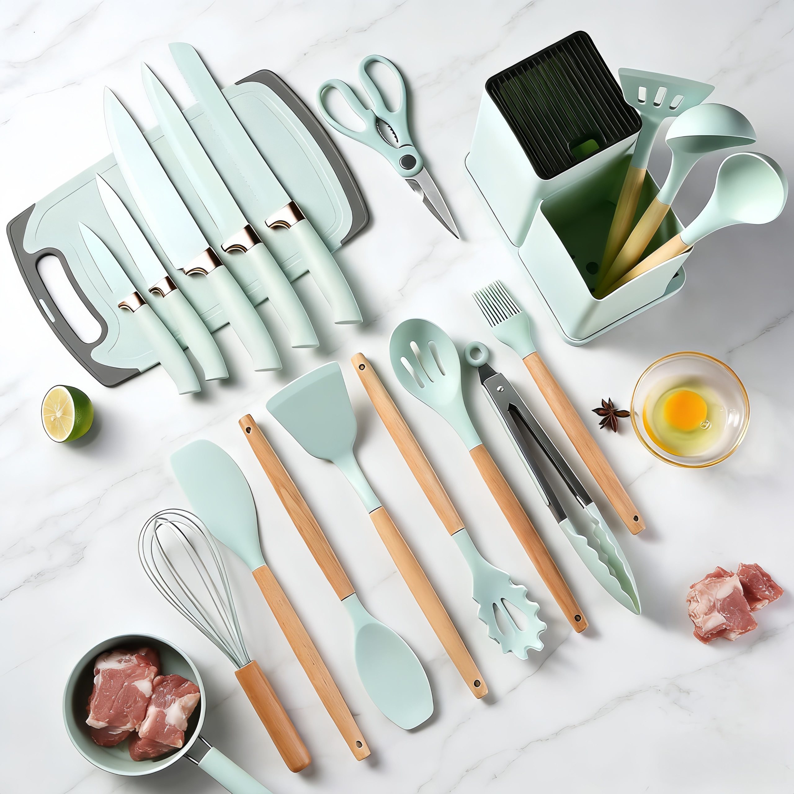 Kitchenware 19 Pieces Cooking Utensils Silicone Kitchen Tools Set